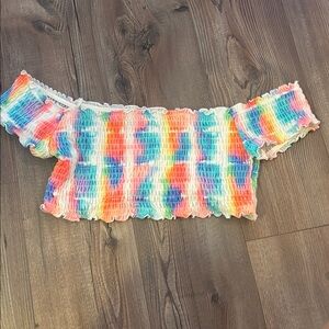 Pink by Victorias Secret Smocked Swim Top - L